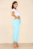 Royal Blue Italian Glitter Drawstring Waistband Magic Pants For Women 14 - Dropwear