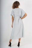 Italian Drawestring Front Flared Linen Dress For Women  - Dropwear