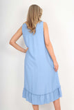 Italian Lace Neckline Dipped Hem Dress For Women  - Dropwear