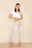 Sea Green Italian Glitter Drawstring Waistband Magic Pants For Women 12 - Dropwear