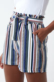 Multi Color Belted Shorts with Stripes For Women MEDIUM - Dropwear