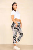 Blue Plus Size Italian Floral Print Drawstring Cotton Joggers For Women 22 - Dropwear