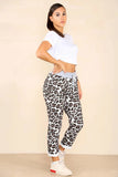 Leopard Print Plus Size Italian Leopard Print Drawstring Cotton Joggers For Women 18 - Dropwear