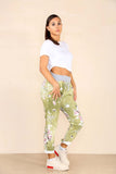 Pista Plus Sise Italian Floral Print Drawstring Cotton Joggers For Women 22 - Dropwear