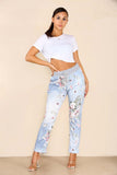 Blue Plus Sise Italian Floral Print Drawstring Cotton Joggers For Women 22 - Dropwear