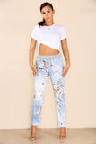 Baby Pink Plus Size Italian Floral Print Drawstring Baby Pink Cotton Joggers For Women 20 - Dropwear