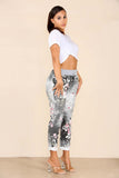 Baby Pink Plus Sise Italian Floral Print Drawstring Cotton Joggers For Women 18 - Dropwear