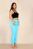 Black Plus Size Italian Glitter Drawstring Waistband Magic Pants For Women 16 - Dropwear