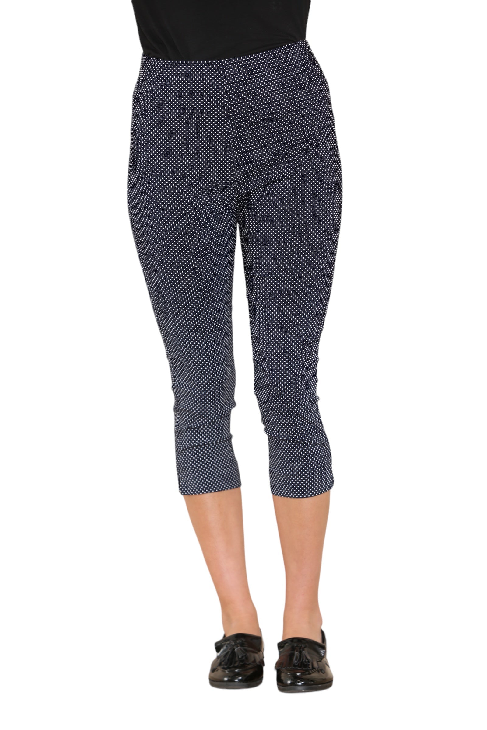 Polka Dot Three Quarter Bengaline Polka Dot Trouser For Women 12 - Dropwear