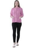 Red Women's Knitted Winter Cardigan Long Sleeve Warmth with Crew Neck & Ribbed Knit For Women 8-10 - Dropwear
