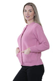 Purple Women's Knitted Winter Cardigan Long Sleeve Warmth with Crew Neck & Ribbed Knit For Women 12-14 - Dropwear