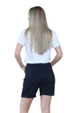 White Women Button Shorts For Women 12 - Dropwear