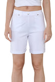 White Women Button Shorts For Women 14 - Dropwear