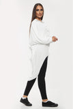 High-Low Oversized Button Long Top Shirt Dress with Hem andÂ LongÂ Sleeves For Women  - Dropwear