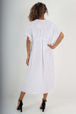 Italian Drawestring Front Flared Linen Dress For Women  - Dropwear