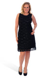 Green Floral Lace Sequin Ladies Sleeveless Party Dress For Women 24-26 - Dropwear