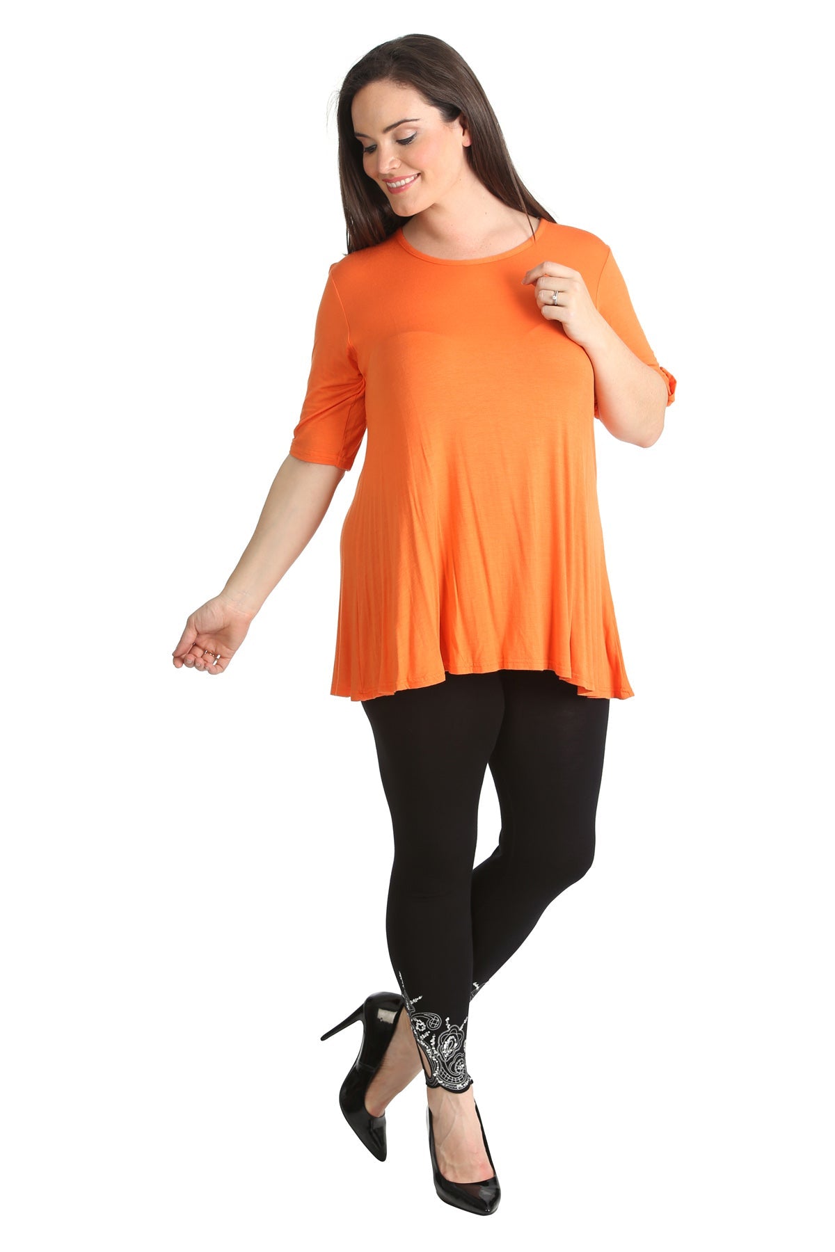 Red Womens Scoop Neck Flared Ladies Plain Tops For Women 14 - Dropwear