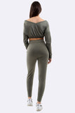 Khaki Co-Ord 2 Piece Loungewear Suit Set For Women 8-10 - Dropwear