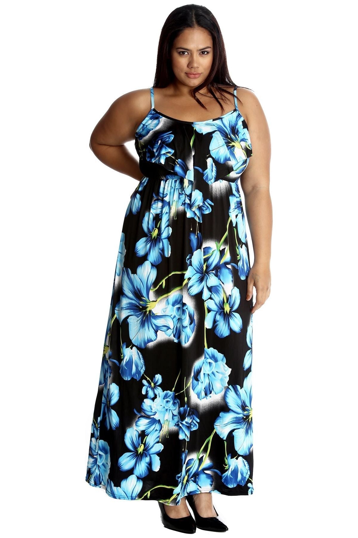 Plus Size Tank Top Floral Maxi Dress For Women  - Dropwear