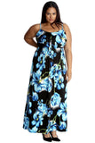 Plus Size Tank Top Floral Maxi Dress For Women  - Dropwear