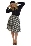 Tartan Flared Elastic Waist Skater Skirt For Women  - Dropwear