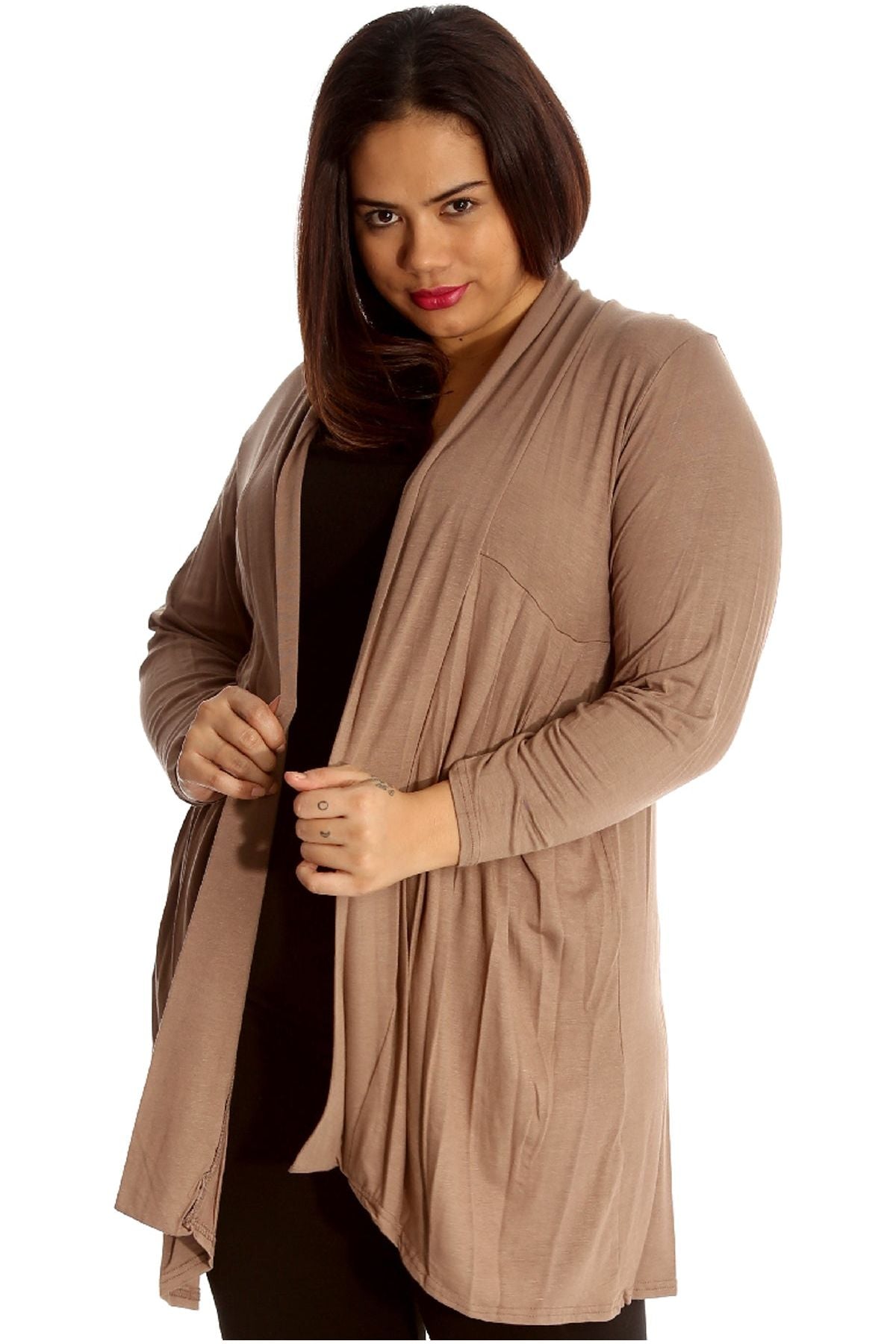 Turquoise Plus Size Lace Back Open Pleated Cardigan For Women 20-22 - Dropwear