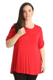 Purple Womens Scoop Neck Flared Ladies Plain Tops For Women 14 - Dropwear