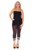 Purple Scallop Edge Sequin Leggings For Women 12-14 - Dropwear