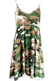Army Army Print Strappy Mini Dress Vest Top For Women 12-14 - Dropwear