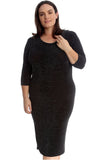 Plus Size Lurex Metallic Glitter Bodycon Dress For Women  - Dropwear