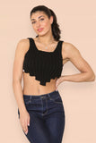 Asymmetric Imogen Hem Knitted Vest Crop Top For Women  - Dropwear