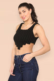 Asymmetric Imogen Hem Knitted Vest Crop Top For Women  - Dropwear