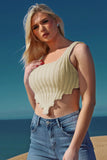 Asymmetric Imogen Hem Knitted Vest Crop Top For Women  - Dropwear
