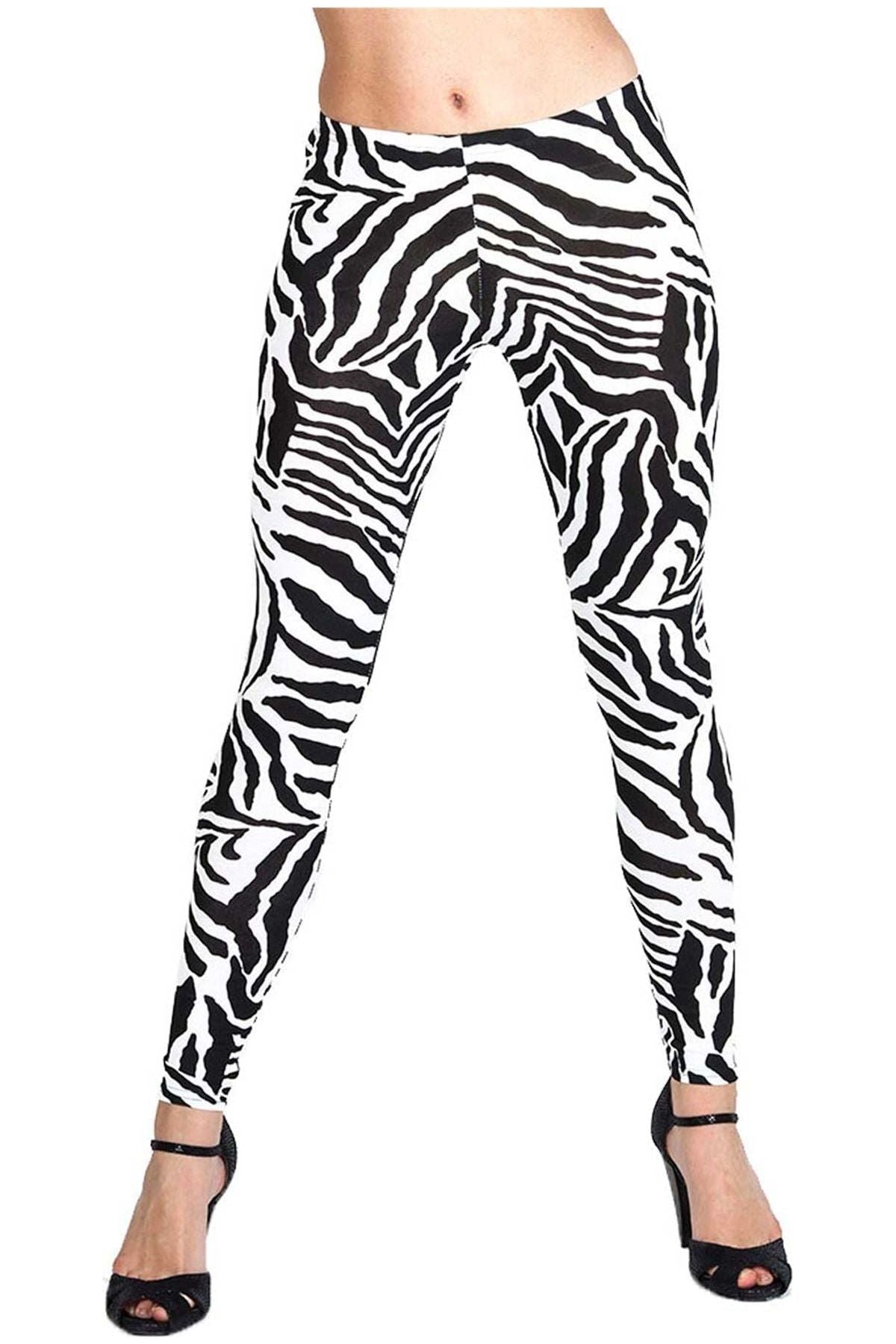 Zebra Print Zebra Print Leggings For Women 8-10 - Dropwear