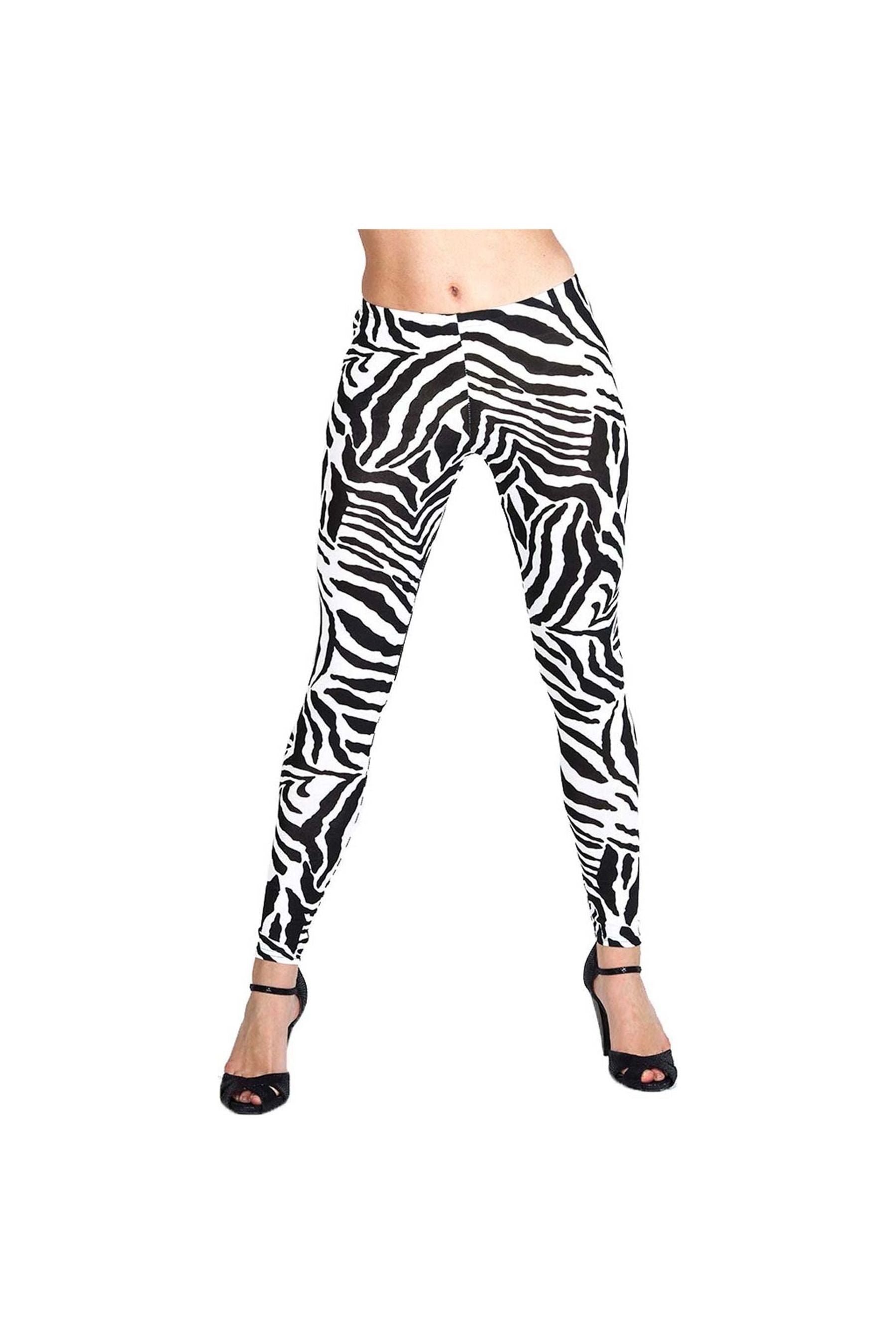 Zebra Print Plus Size Zebra Print Leggings For Women 16-18 - Dropwear