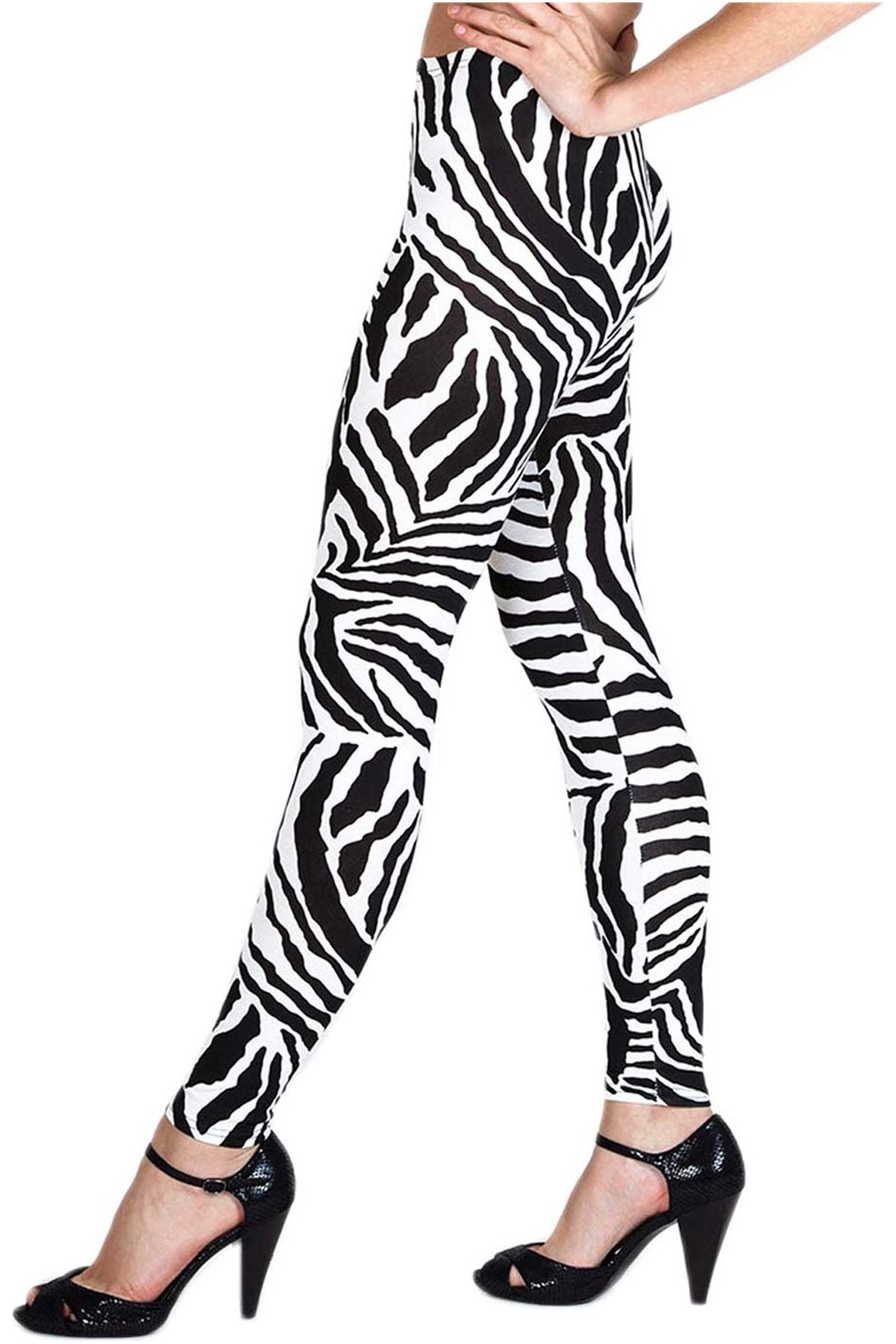 Zebra Print Leggings For Women  - Dropwear