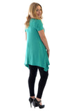 Orange Butterfly Hanky Hem Short Sleeve Top For Women 18 - Dropwear