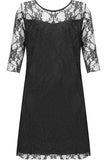 Red Lace Lined 3/4 Knee Length Dress For Women 16 - Dropwear