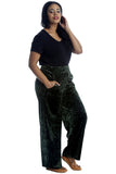 Velour Velvet Wide Flared Leg Pocket Palazzo For Women  - Dropwear