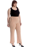 Stone Plus Button Embellished Pocket Palazzo Trousers For Women 14 - Dropwear