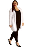 Plus Size Lace Back Open Pleated Cardigan For Women  - Dropwear