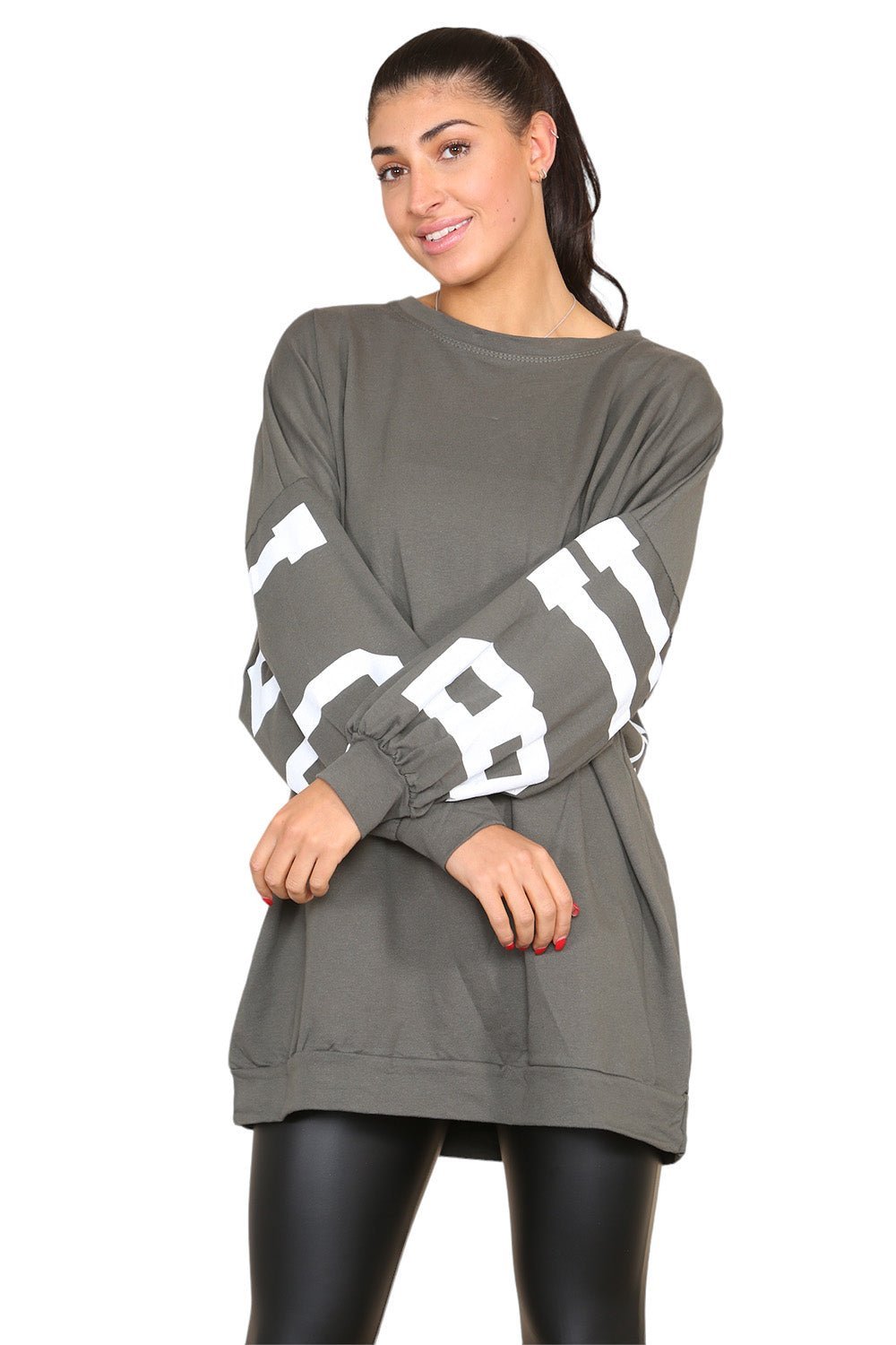 Buffalo Slogan Print Oversized Jumper Dress For Women  - Dropwear