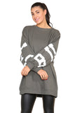 Buffalo Slogan Print Oversized Jumper Dress For Women  - Dropwear