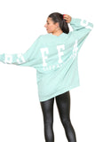 White Buffalo Slogan Print Oversized Jumper Dress For Women ONE SIZE UK FIT(10-18) - Dropwear