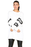 Mint Buffalo Slogan Print Oversized Jumper Dress For Women ONE SIZE UK FIT(10-18) - Dropwear