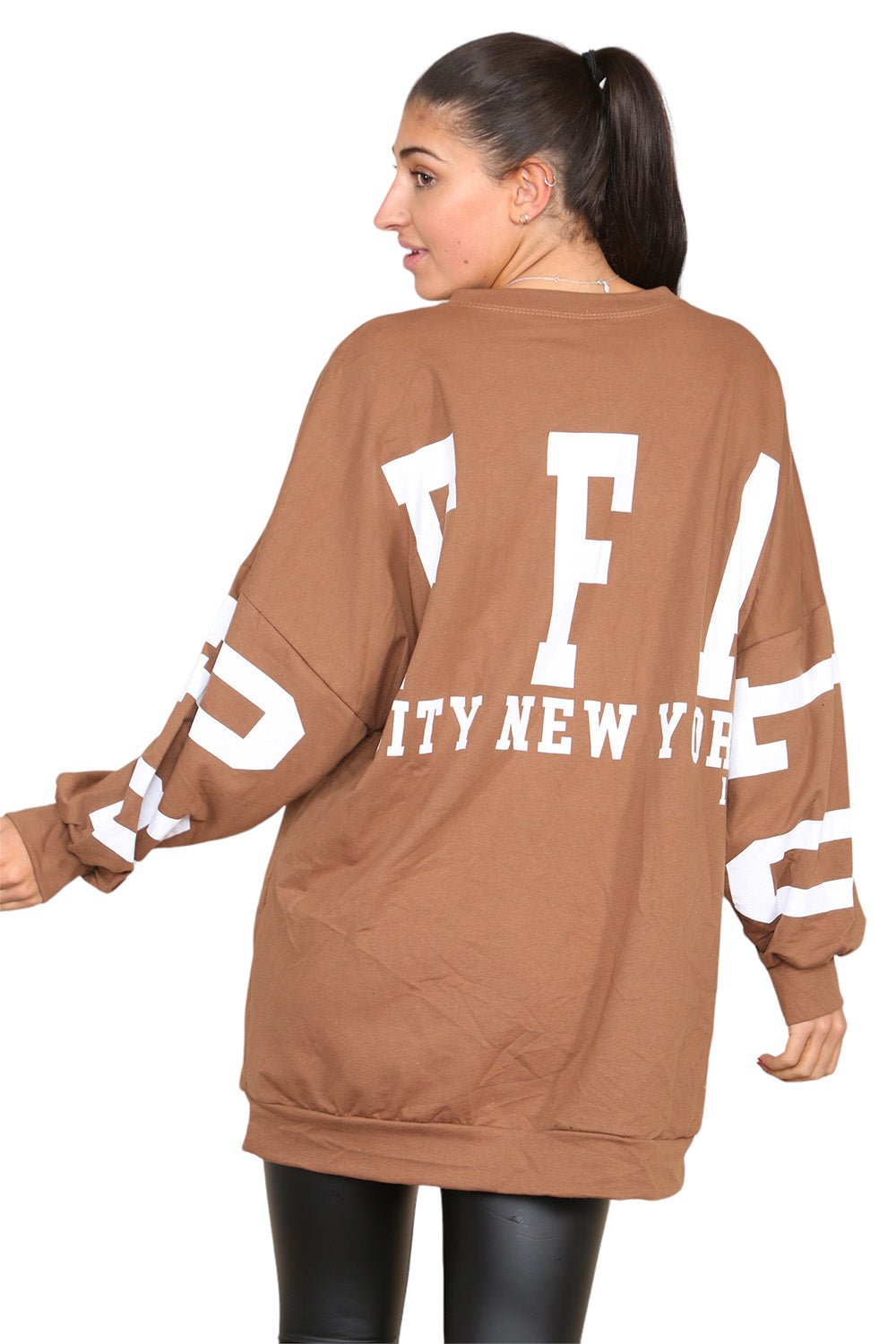 Buffalo Slogan Print Oversized Jumper Dress For Women  - Dropwear