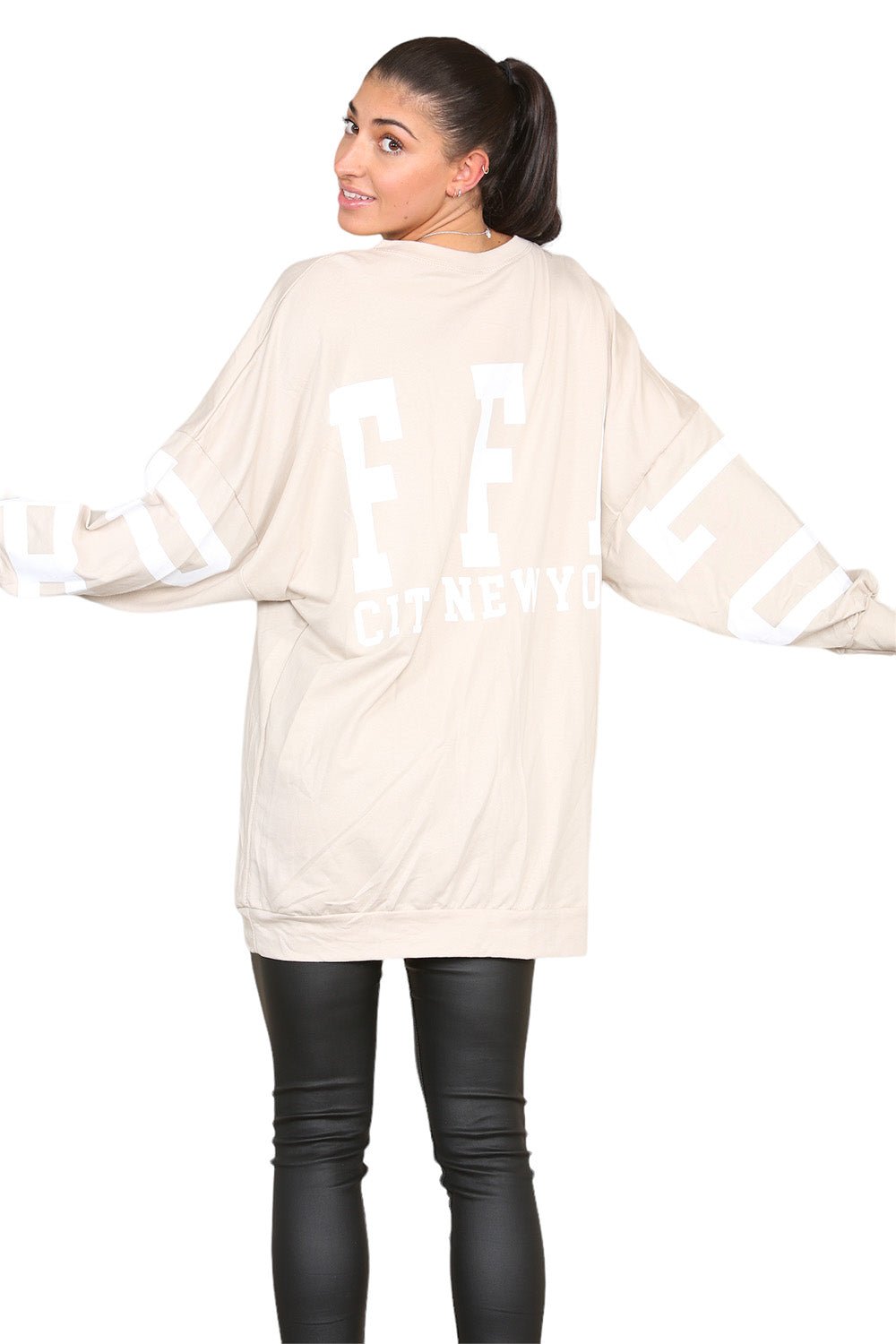Buffalo Slogan Print Oversized Jumper Dress For Women  - Dropwear
