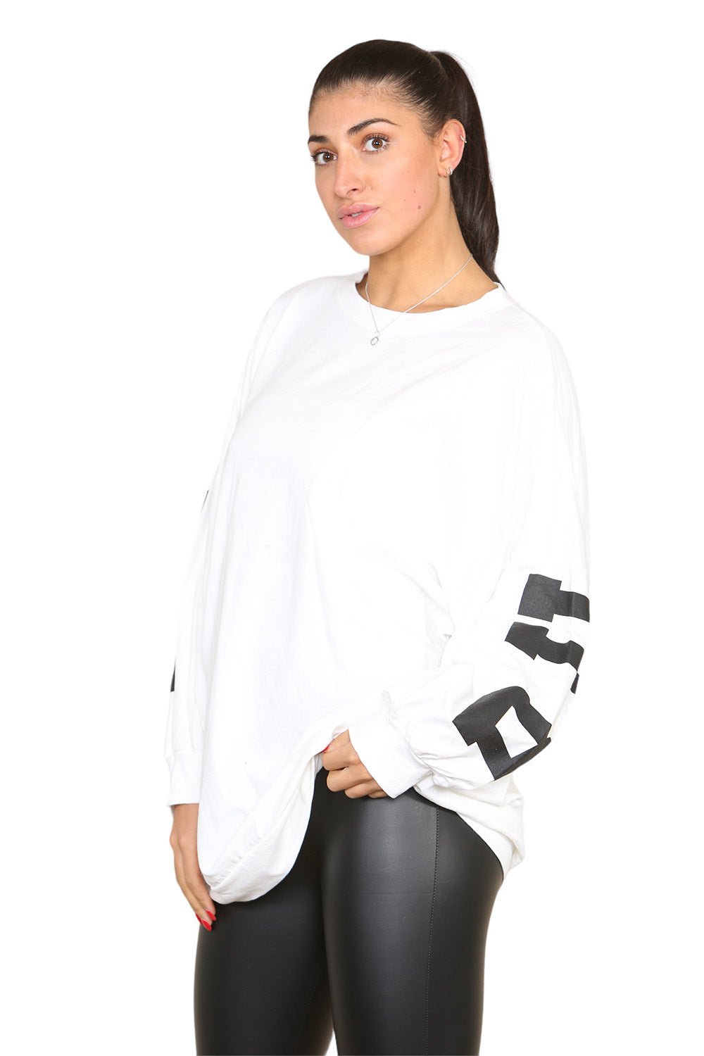 Khaki Buffalo Slogan Print Oversized Jumper Dress For Women ONE SIZE UK FIT(10-18) - Dropwear