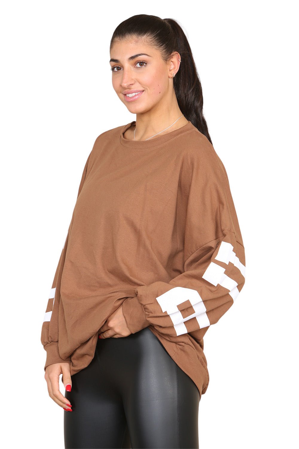 Buffalo Slogan Print Oversized Jumper Dress For Women  - Dropwear