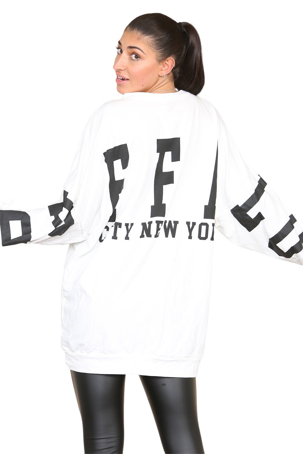 Forest Green Buffalo Slogan Print Oversized Jumper Dress For Women ONE SIZE UK FIT(10-18) - Dropwear